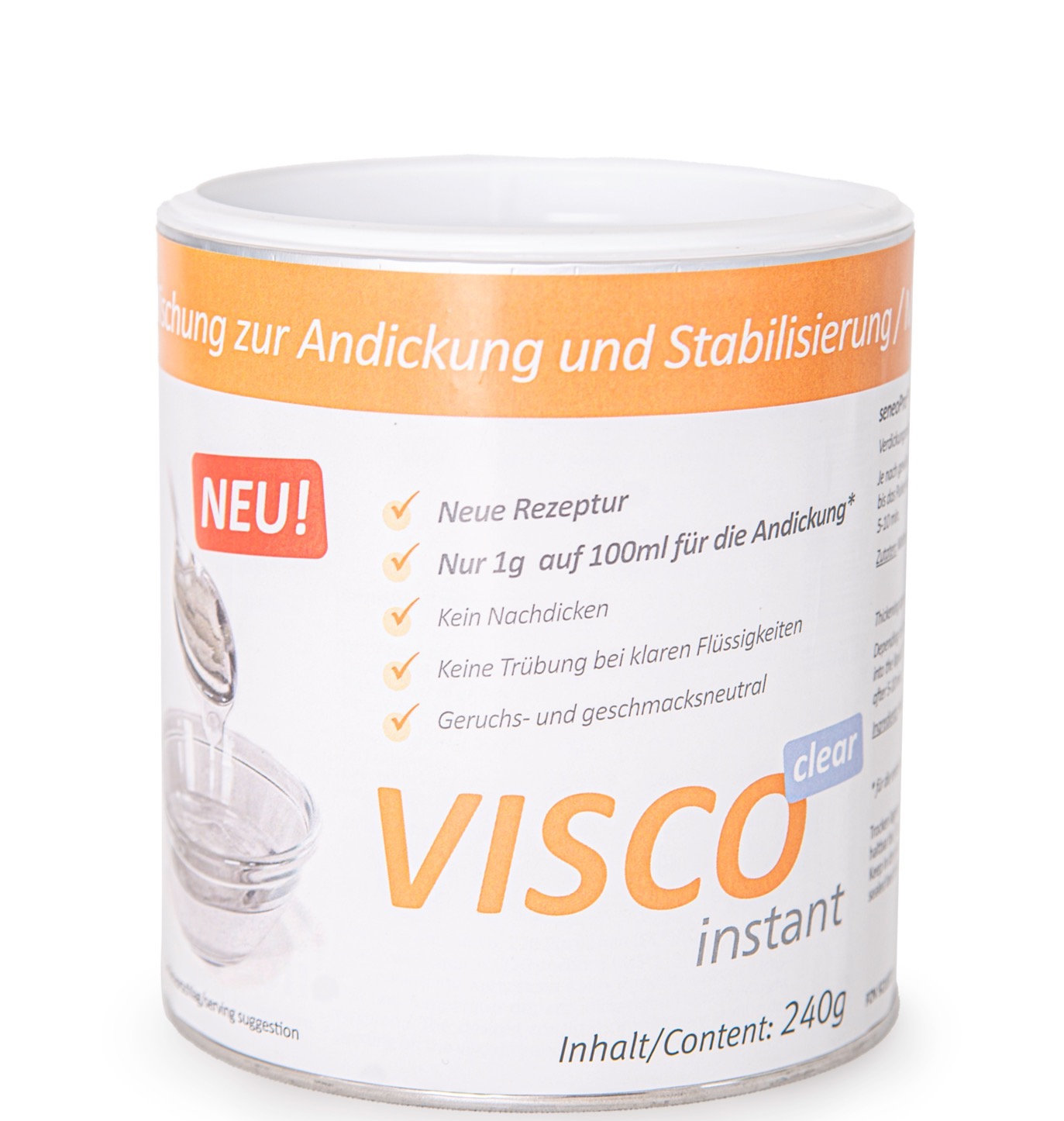SmoothFood® VISCO Clear Instant Thickener for Hot and Cold Liquids 240g